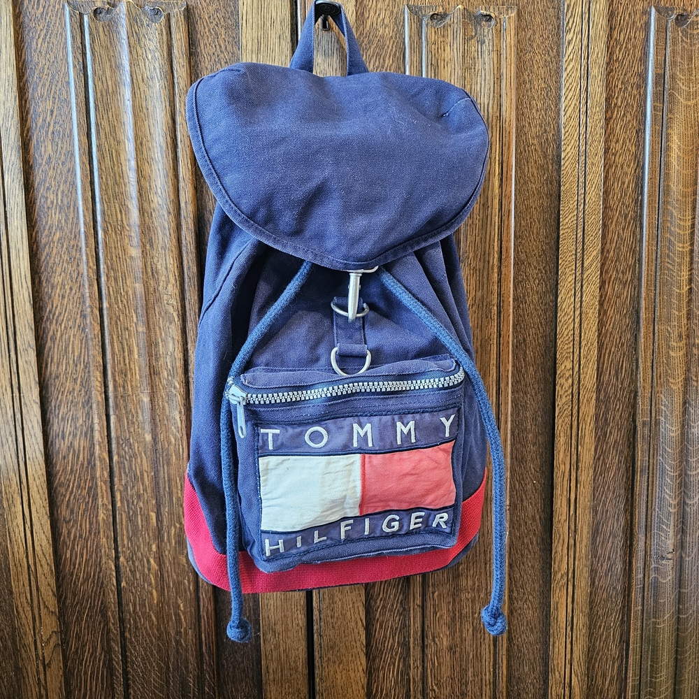 Vintage!! 90s! Tommy Hilfiger Canvas Backpack